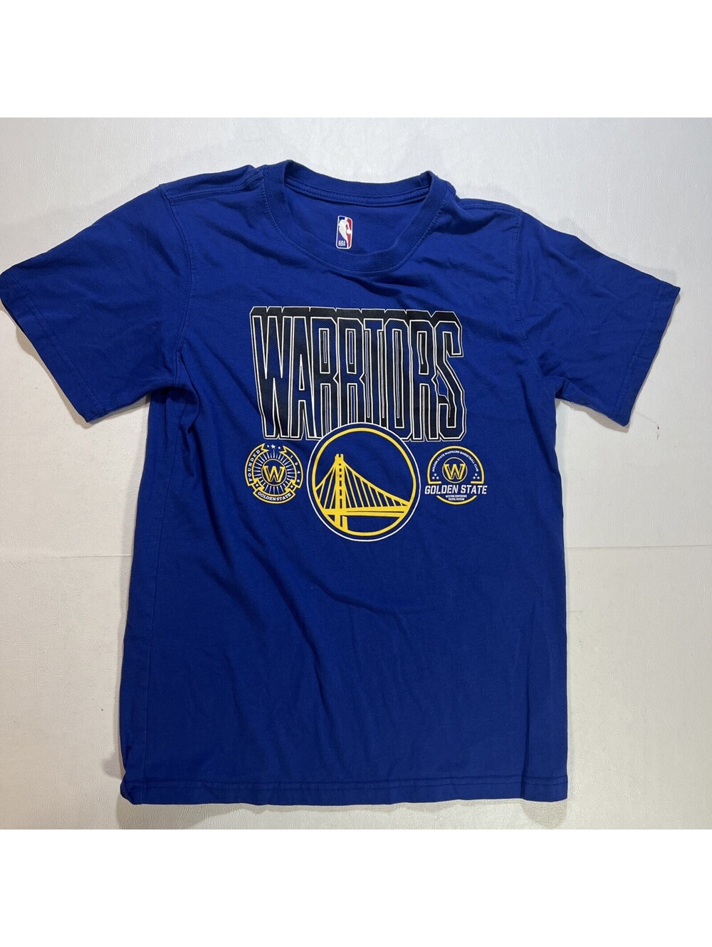 Golden State Warriors Size Youth Large L 14-16 T-Shirt Blue NBA Brand